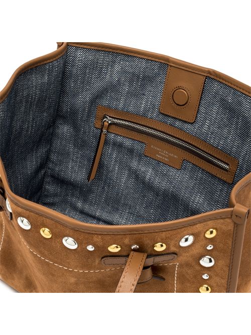 Shopping bag Marcella in suede con borchie GIANNI CHIARINI | BS 12400 TNGRCARAMEL